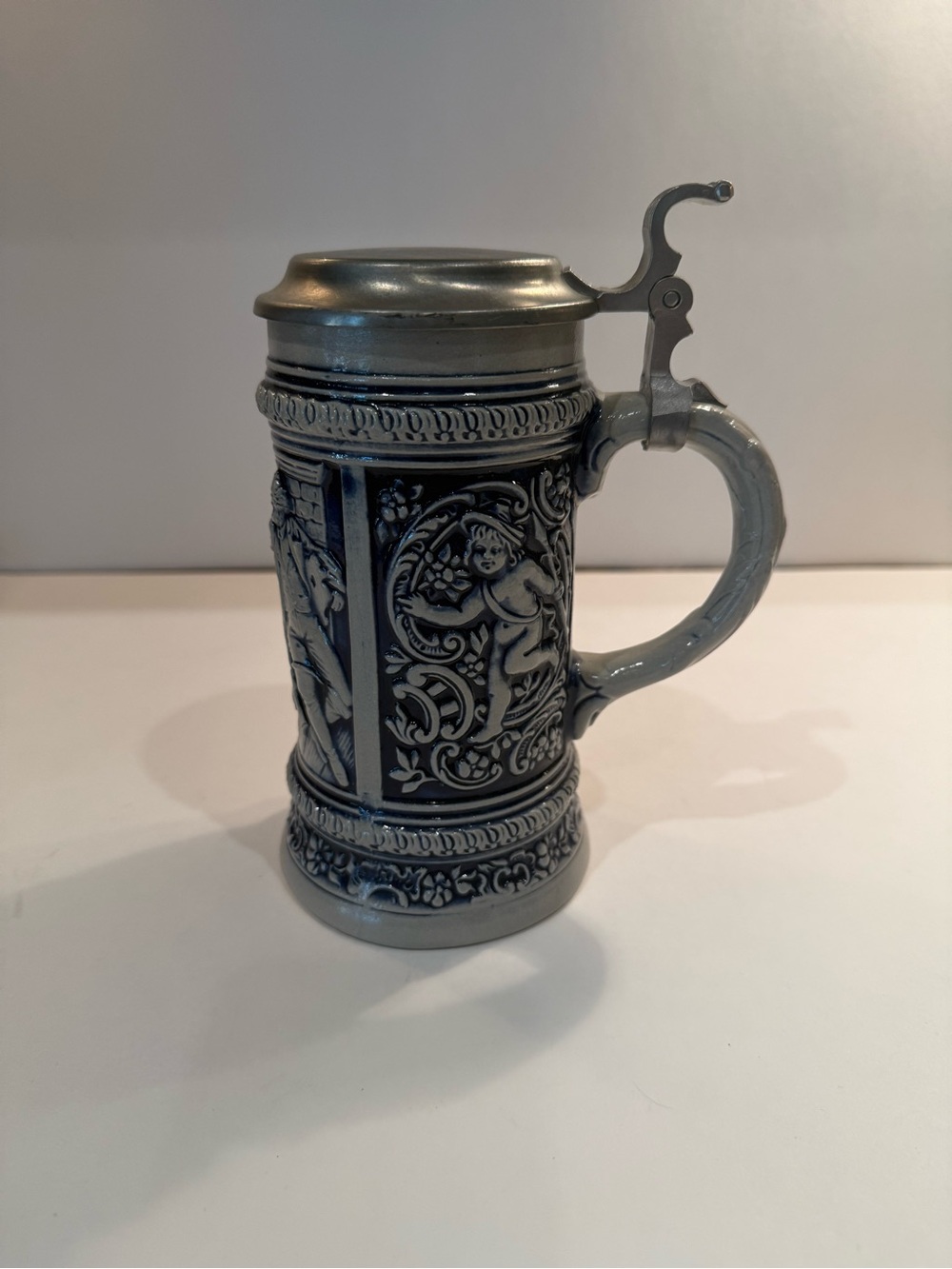 Vintage 7" Gerz Blue and Gray Beer Stein